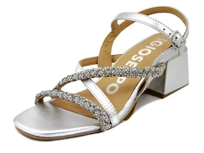 Sandali Donna Gioiello in Pelle Argento 36 Tacco Medio 5 cm GIOSEPPO - Immagine 1 di 4