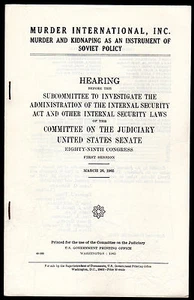 1965 Comité Judicial Asesinato Política Soviética Internacional 89º Congreso 176 pg - Imagen 1 de 1