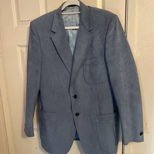 Vtg Kingsridge Imperial Roper's Blue Suede Western Blazer Jacket Coat Mens - Picture 1 of 12