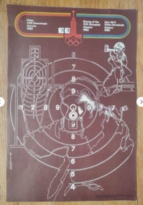 ORIGINAL OLYMPIC VINTAGE POSTER. SHOOTING. - Picture 1 of 1