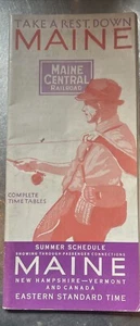 Rare 1932 Summer Schedule Maine Central Railroad Time Table W/Fly Fishing Cover - Picture 1 of 11