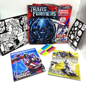 NUOVA CUSTODIA DA COLORARE TRANSFORMERS MAGIC REVEAL Adesivo Poster Decoder Optimus Prime - Foto 1 di 10