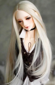 Peluca de pelo para muñeca Pullip Bjd de 1/3 8-9-10" rollo rubio largo habilidad capa interior - Imagen 1 de 3