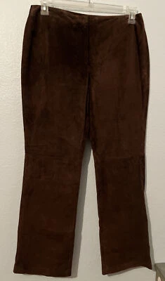 Pantalones para mujer Apostrophe de gamuza marrón cacao talla 12P Foto 1 de 4