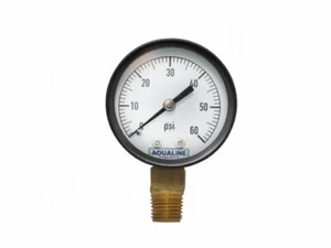 2" 0-60PSI .25" LOWER MOUNT PRESSURE GAUGE (AQUALINE INCORPORATED - PG60) - Picture 1 of 1