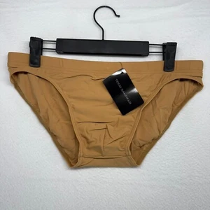 Todd Sanfield Swim Brief Men's Large Brown Sand Tan Shallow Freestyle NEW - Picture 1 of 5