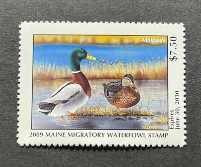 WTDstamps - 2009 MAINE - State Duck Stamp - Mint OG NH - Image 1 of 2