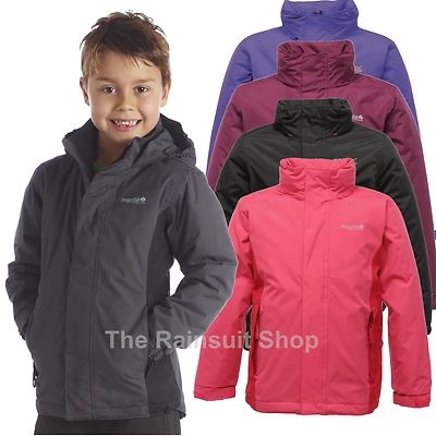 REGATTA OBSTACLE  WATERPROOF KIDS RAIN COAT JACKET BOYS GIRLS AGE 3-12YRS - Image 1 of 4