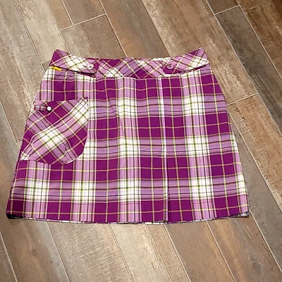Lole Purple Plaid Pro Golf Skirt Skort Sz 6 - NWT - Изображение 1 из 4
