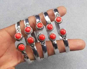 Brazalete Brazalete de Ónix Rojo, Brazalete de Diseñador, 10 Piezas Brazalete Boho Ajustable ~ - Imagen 1 de 3
