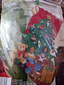 New Under the Tree Applique Felt Stocking Kit 18" Bucilla 863031 Maria Stanziani