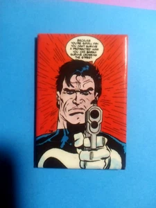 MARVEL Comics Group The Punisher Rectangle Pin Back vintage 1986 - Picture 1 of 2