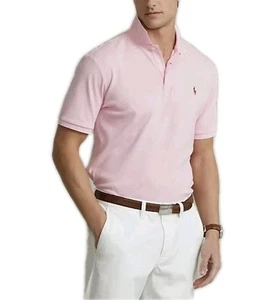  Polo Ralph Lauren Mens Size Large Pink Custom Slim Fit Soft Cotton Polo Shirt - Picture 1 of 11