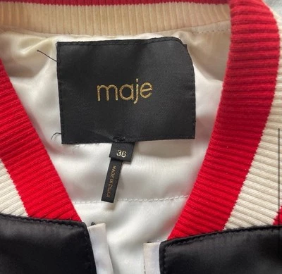 Jacket MAJE black and red in mint condition original price $350 - Image 1 of 4