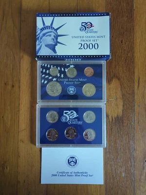 NEW 2000 United States Mint Proof Coin Set US 50 State Quarters w/ COA - Image 1 of 2