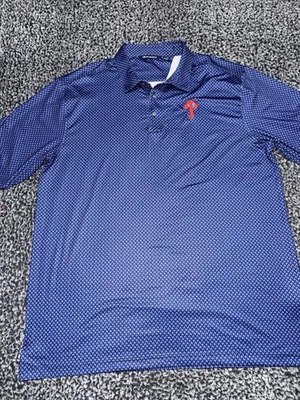 Cutter & Buck Philadelphia Phillies Men’s XL Tall Blue Pike Banner Print Polo  - Image 1 of 4