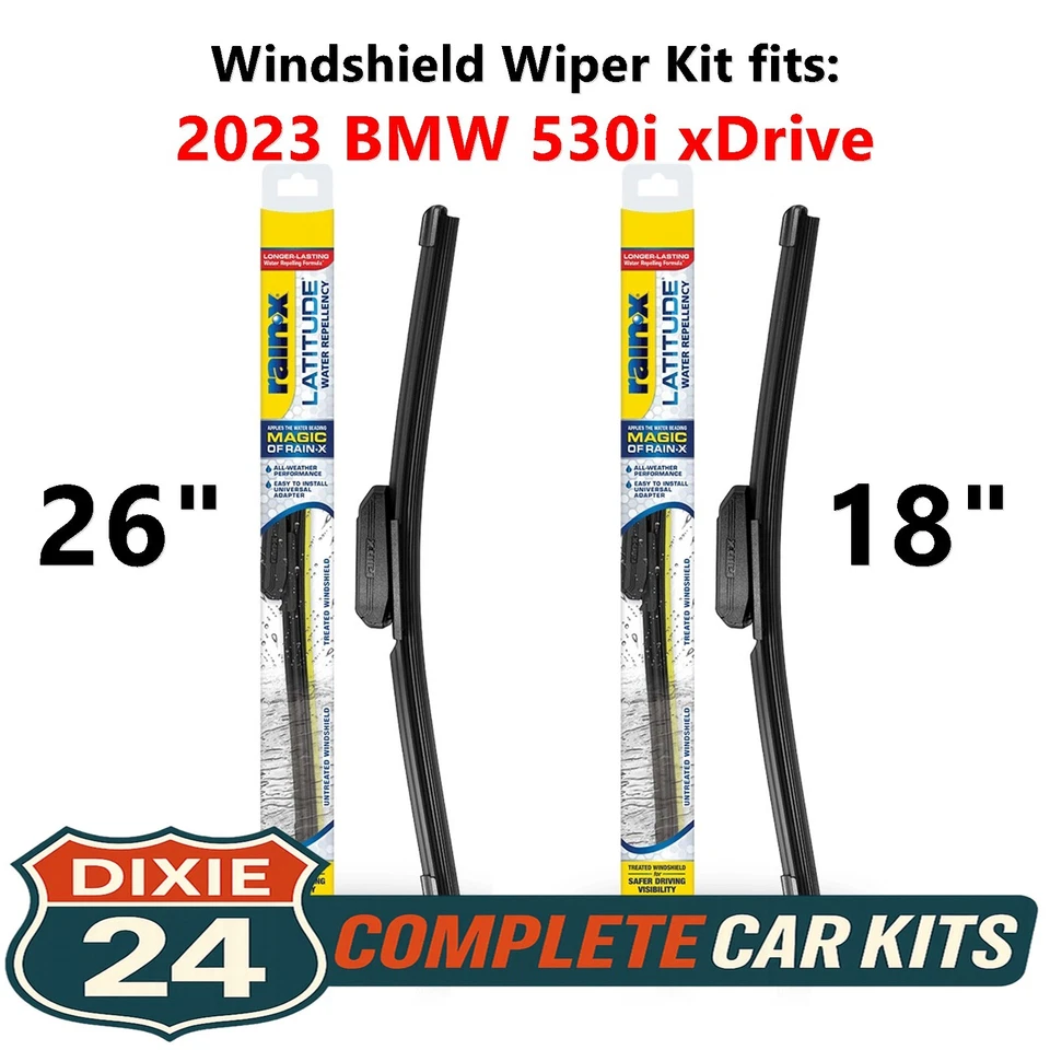 Rain-X Latitude 2-n-1 Wiper Kit fits: 2023 BMW 530i xDrive (26" & 18") - Image 1 of 4