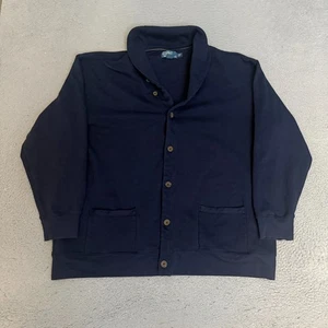 Polo Ralph Lauren Cardigan Uomo Taglia 2XB Grande Pile Blu - Foto 1 di 8