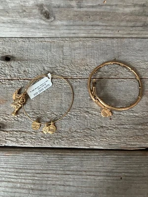 2 Vintage Alex Ani Charm Bracelet Costume Jewelry Sixty-Six Heart Arrow - Image 1 of 3