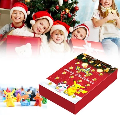 Christmas Pokemon Figure 24 Days Countdown Advent Calendar Surprise Kids Gifts