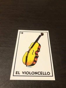 NEW UNPOSTED ART 4 X 6 POSTCARD - EL VIOLONCELLO # 18 - MEXICAN LOTERIA - Picture 1 of 2