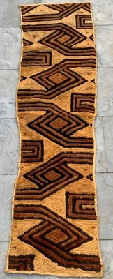 Tela de corteza de Showa africana vintage cosida a mano textil de rafia 1x5 pies Foto 1 de 4