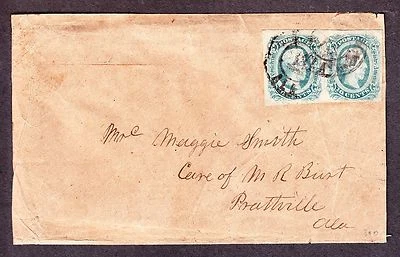 US CSA 12c  10 cent Pair on Cover Scarcer Blue Green SCV $500++ - Image 1 of 2