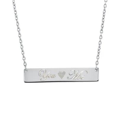 Personalized Name Plate Necklace 925 Sterling Silver Necklaces for Woman - Image 1 of 4