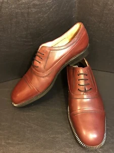 Stanley Blacker Braun Leder Schnürschuh Oxford Kappe Zehe Elegant Schuh Herren 11,5 M Neu - Bild 1 von 11