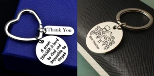 UK STOCK THANK YOU GIFT FOR TEACHER Teaching Assistant Nursery Teacher Key Ring - Picture 1 of 13