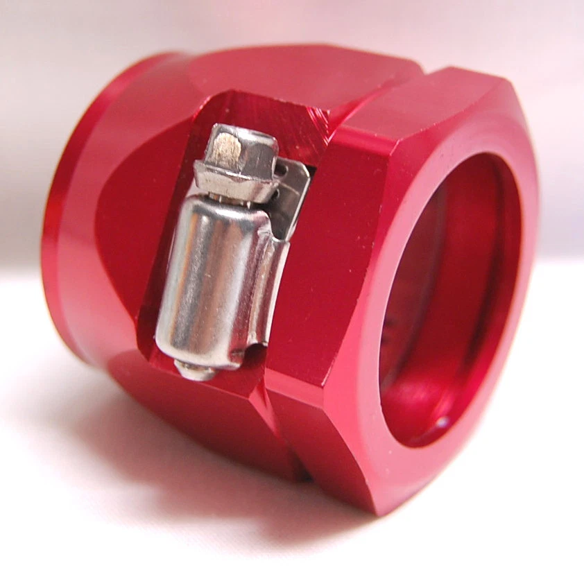 Red Ano Aluminum Magna Clamp 5/8" ID 1" Max OD Heater Hose Fuel Line Hose End - Image 1 of 3