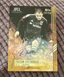2015 Fabian Espindola /50 Topps Apex Gold Auto -DC United - Picture 1 of 2