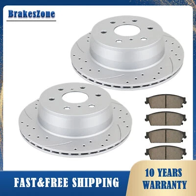 Pastillas de rotores de freno traseras aptas para Chevrolet Tahoe GMC Yukon 2015-20 frenos ranurados Foto 1 de 4