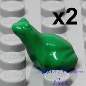 NEW Lego Minifig Animal Set/2 GREEN Tree FROGS -Boy Girl Minifigure Pet Toad Lot - Picture 1 of 2