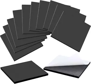 12 Pcs Black Foam Padding Sheet with Adhesive Backing Closed Cell Sheet Self Sti - Picture 1 of 12
