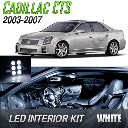 Kit interior luces LED blancas Cadillac CTS 2003-2007 + tocador + espacio para los pies Foto 1 de 1