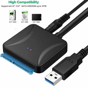 USB 3.0 auf SATA III Festplattenadapter für 2,5 ""3,5" HDD/SSD mit 12V/2A Stromversorgung - Bild 1 von 8