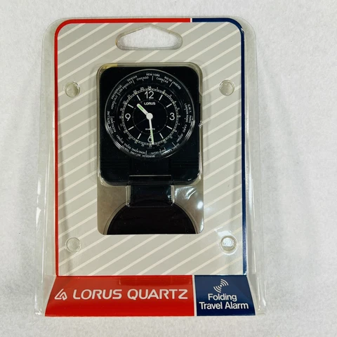 Lorus quartz folding travel alarm new old stock LQQ 206 K new never used Cover
