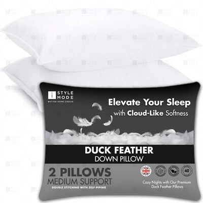 DUCK FEATHER DOWN PILLOWS HOTEL QUALITY PILLOW PACK OF 2, 4, 6