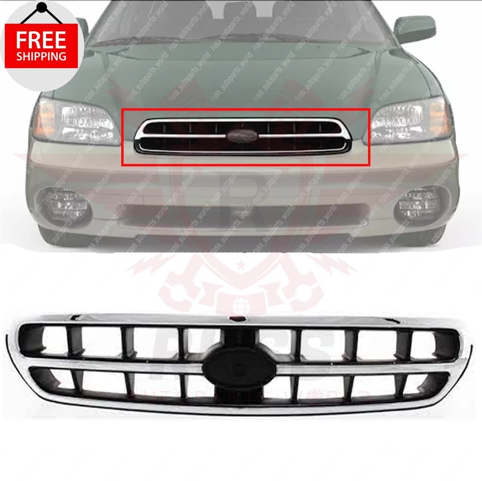 New Front Grille Chrome Shell with  Black Insert Fits 2000-2002 Subaru Outback Foto 1 de 4