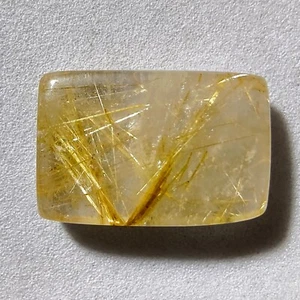 9.50 Cts Natural Golden Rutile Quartz Cabochon Gemstone 16.9x11x4.7 MM - Picture 1 of 3