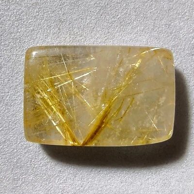 9.50 Cts Natural Golden Rutile Quartz Cabochon Gemstone 16.9x11x4.7 MM - Image 1 of 3