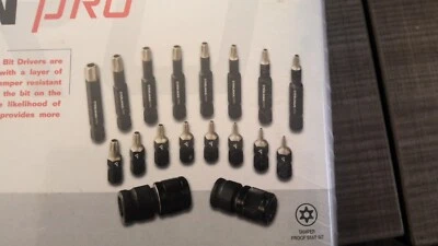 18pc STEELMAN TAMPER PROOF DIAMOND FORCE TORX STAR BIT SOCKET DRIVER SET 78764 - Image 1 of 4
