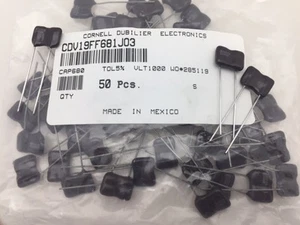 (10 piezas) CDV19FF681JO3 - CDE, 680pF 1000V 5%, condensador de mica sumergido - Imagen 1 de 1