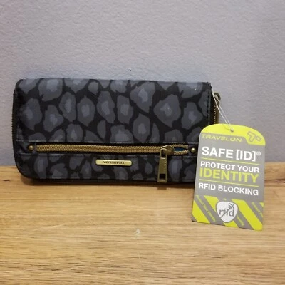 Carteira Travelon RFID bloqueio pulseira protege sua identidade nova com etiqueta - Imagem 1 de 3
