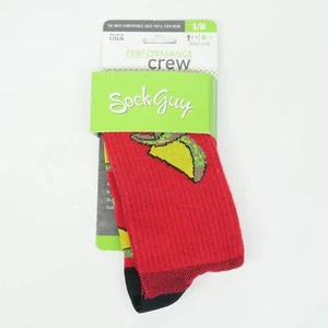 Sock Guy Performance Taco Tuesday Crew Socks Unisex S/M 37-42 Red - Picture 1 of 2
