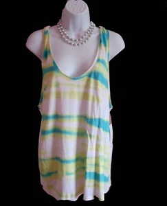 NEW Tank Top JUNIORS Size XL Shirt Racerback Watercolor Green Dream Out Loud NWT - Picture 1 of 6