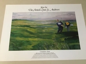 SILVER ERA LITHO WALT SPITZMILLER JACK NICKLAUS 1970 BRITISH OPEN AT ST ANDREWS - Picture 1 of 7