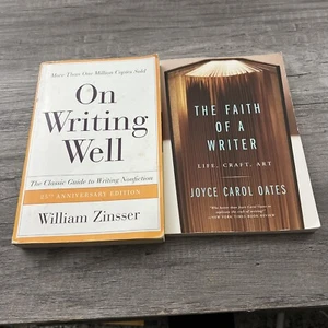 2 Book Lot On Writing Well- Zinsser Faith of a Writer: Life, Craft, Art- Oates - Picture 1 of 8