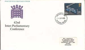 GB 1975 - 62ª Conferencia Interparlamentaria FDC - Telford, sello manual Salop - Imagen 1 de 1